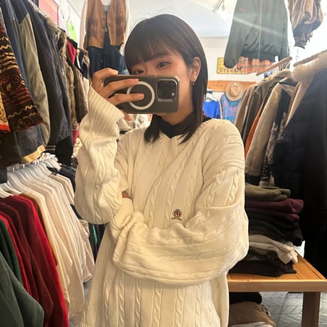 90s tommy hilfiger ケーブル編みニット