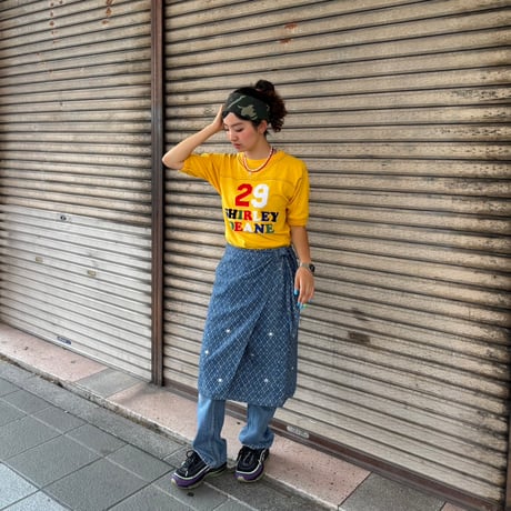 総柄ラップスカート
