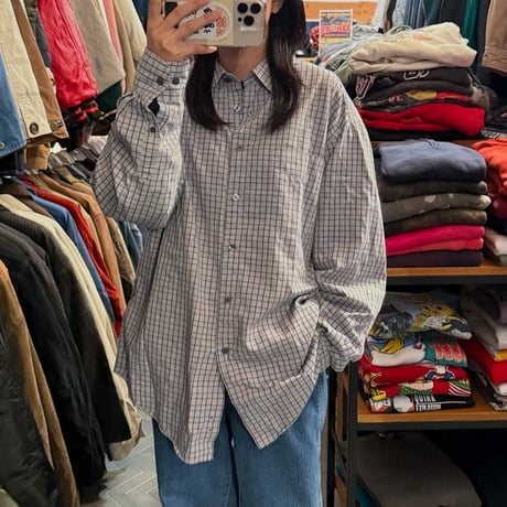 90s OLD GAP ブルーチェックシャツ