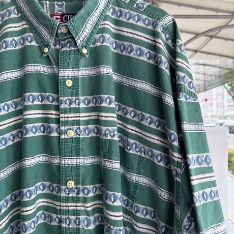 CHAPS総柄半袖シャツ  XL