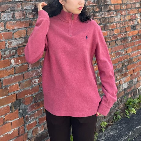 POLO Ralph Laurenハーフジップコットンニット
