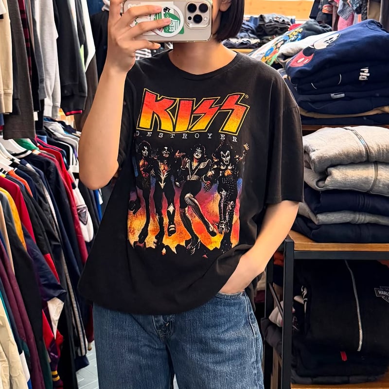 KISS 顔プリント Tシャツ XXXL USAヴィンテージ 冬ラストSALE KISS 顔