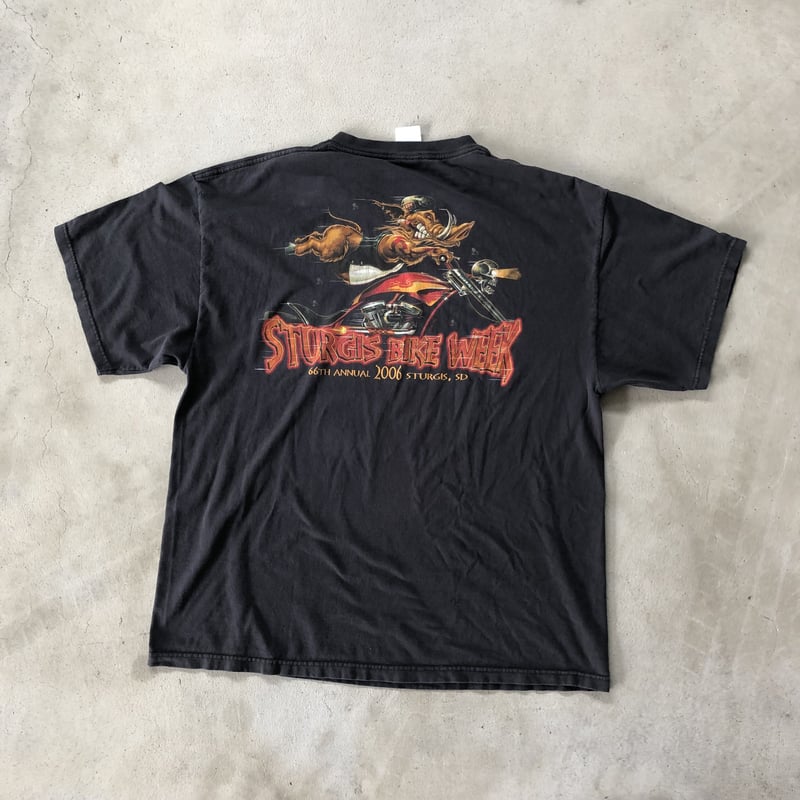 デッドストック STURGIS Tシャツ M ハーレー スタージス バイカー 黒 90s Harley Davidson Sturgis Rallyt-shirt Made in U.S.A. 90