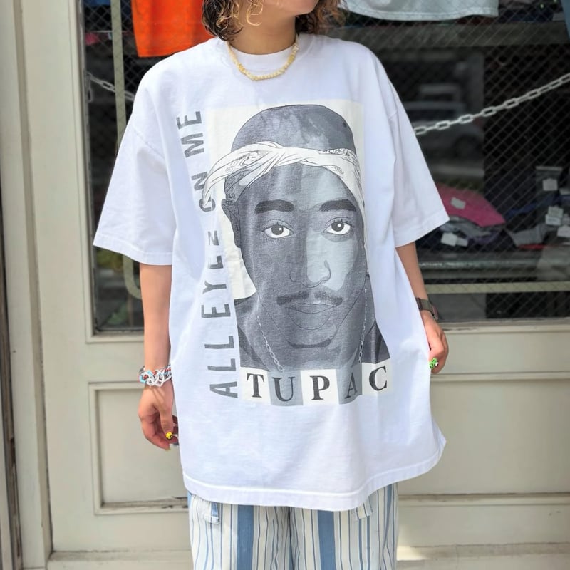 90’s Lサイズ 2PAC プリント Tシャツ 白 USA製 2PAC プリントTシャツ | CUSTOM FEVER
