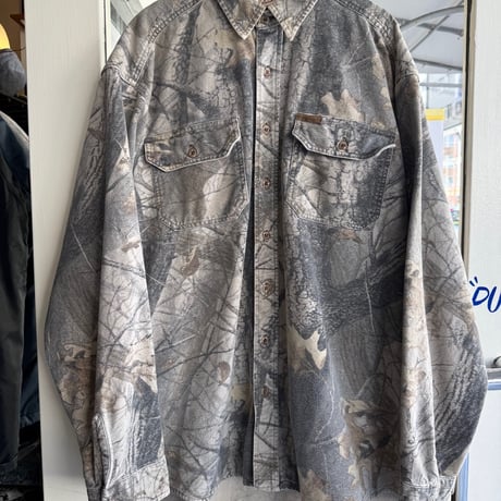 00's WOOLRICH リアルツリー柄シャモアクロスシャツ