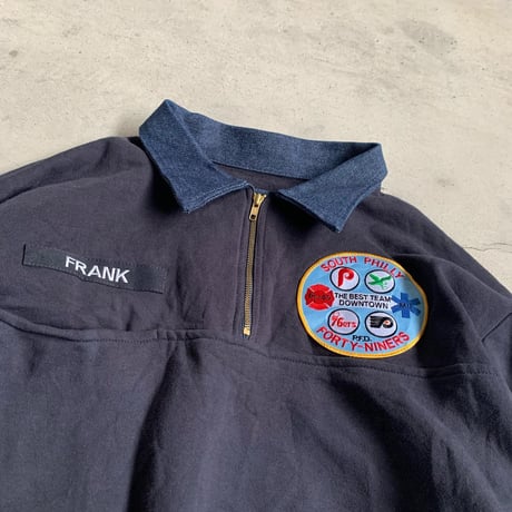 USA製襟付きハーフジップビッグスウェット