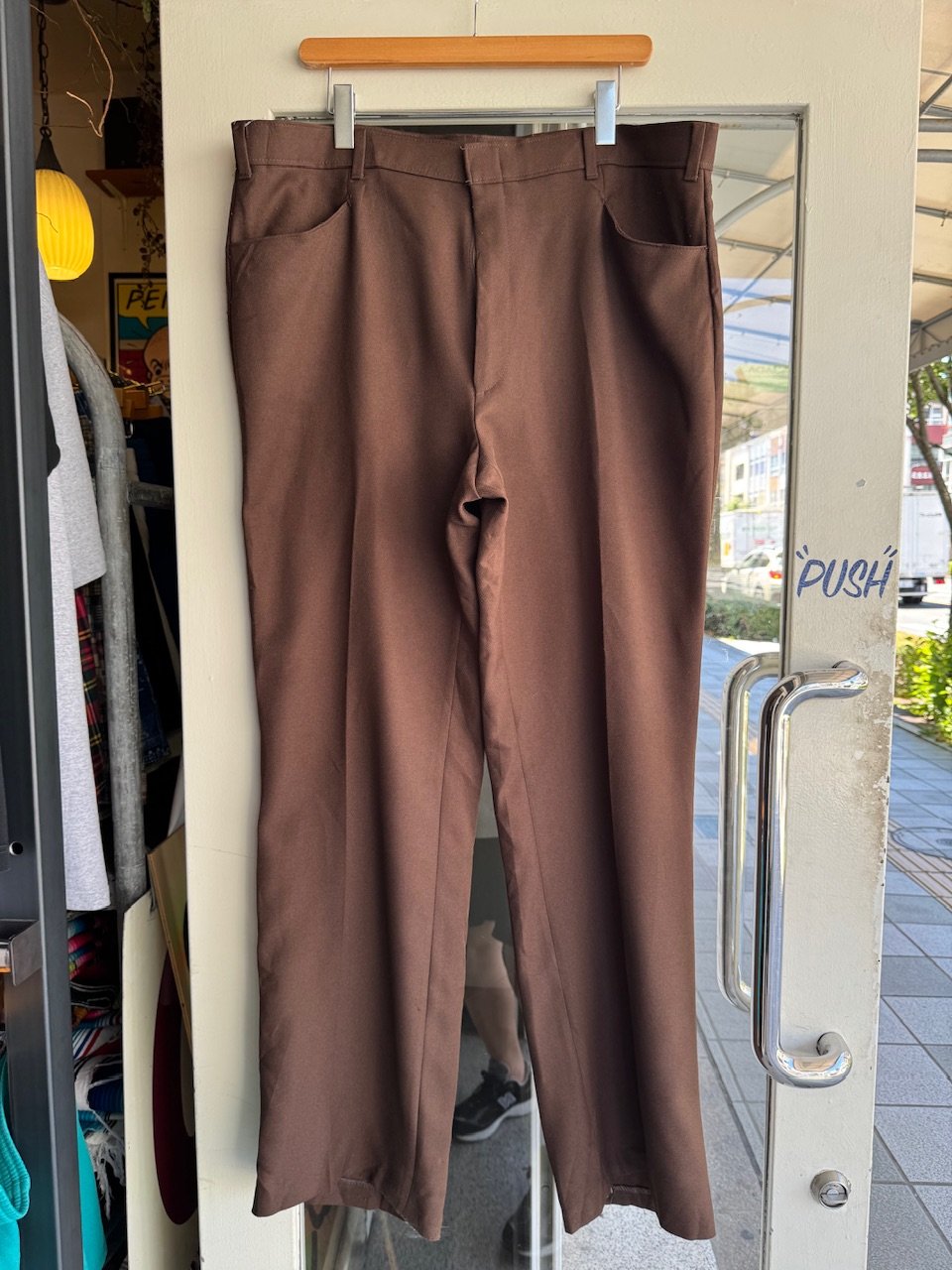 70's〜 USA製Levi's ACTION SLACKS ブラウン Vintage 70s Levis Action Slacks Mens 37X31.5 Brown Marled