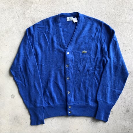80's LACOSTEアクリルニットカーディガン