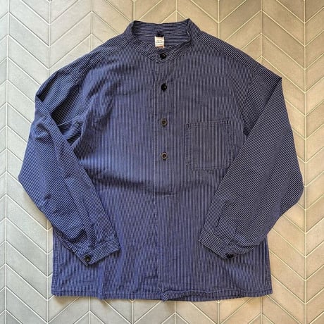 バンドカラーストライプPOシャツ