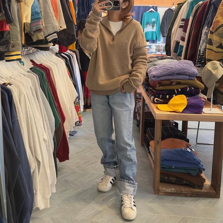 POLO ウールハーフジップニット