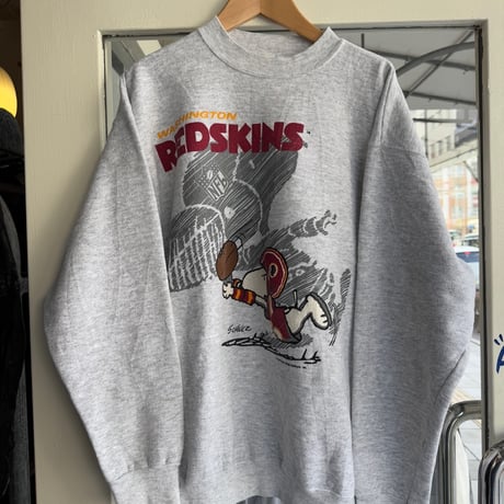 〜90's USA製 SNOOPY×NFL プリントスウェットL