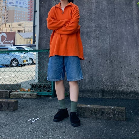 POLOハーフジップコットンニット