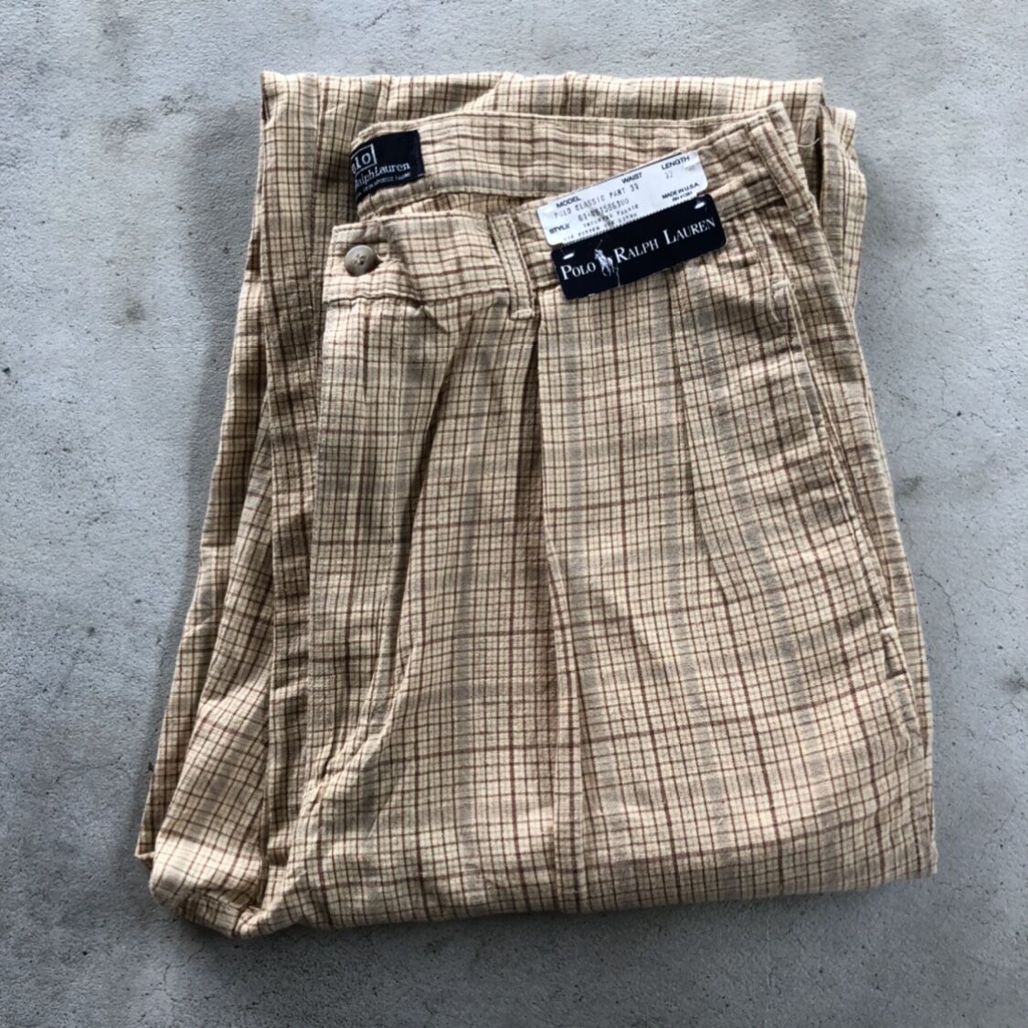 USA製 未使用 Polo by Ralph Lauren チェック柄パンツ W34×L32 USA製 未使用 Polo by Ralph Lauren チェック柄パンツ W34×L32