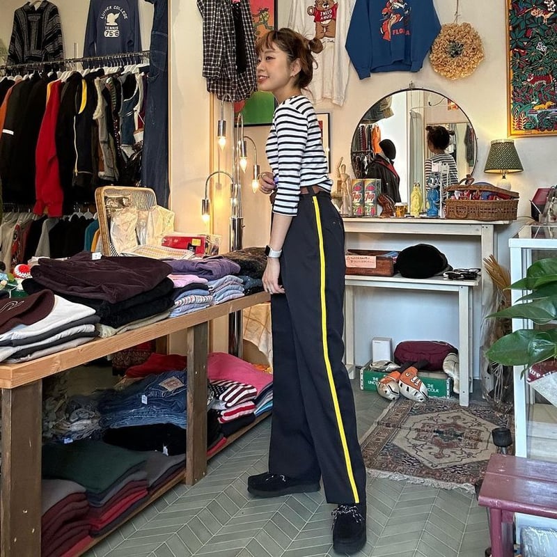 セール】Slim check sideline pants / チェック柄 サイドライン