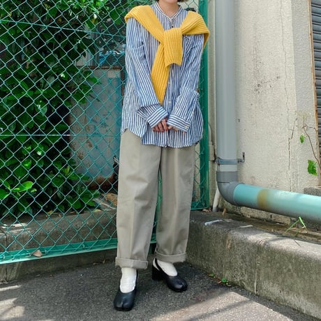 GAPバンドカラーストライプシャツ