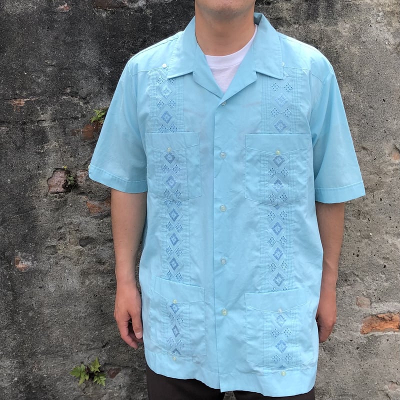 DESCENDANT キューバシャツ 半袖シャツ 6530 centro キューバシャツ 刺繍シャツ 半袖 2XL | San Fernando