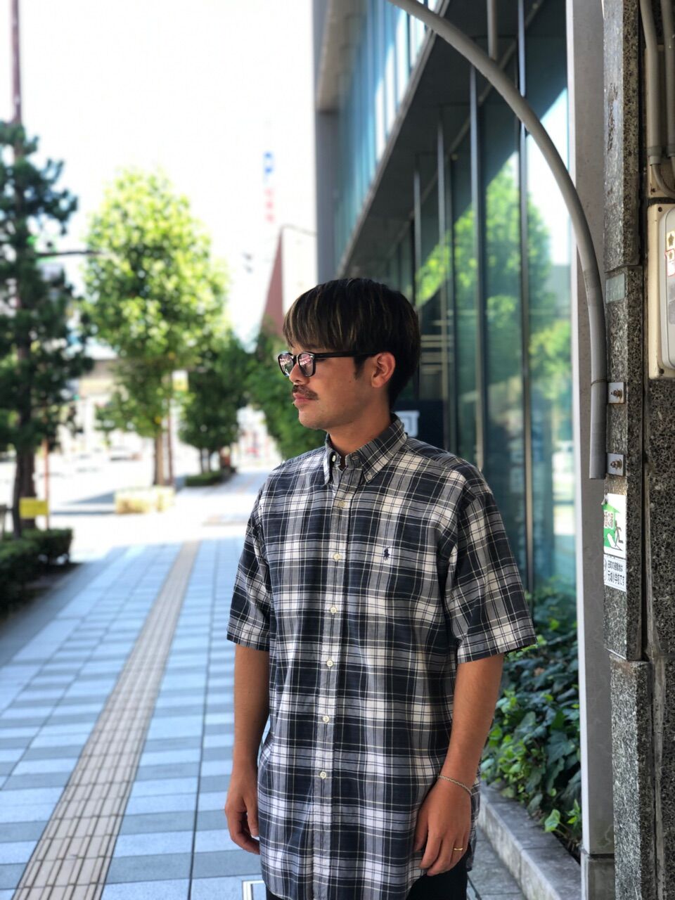 き*ち様 ポロ ラルフローレン 半袖 シャツ M チェック ブラック CLAYT Ralph Lauren 半袖チェックシャツ 〝BLAKE〟M | CUSTOM FEVER