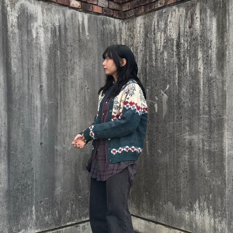 Woolrich ノルディック柄ニットカーディガン