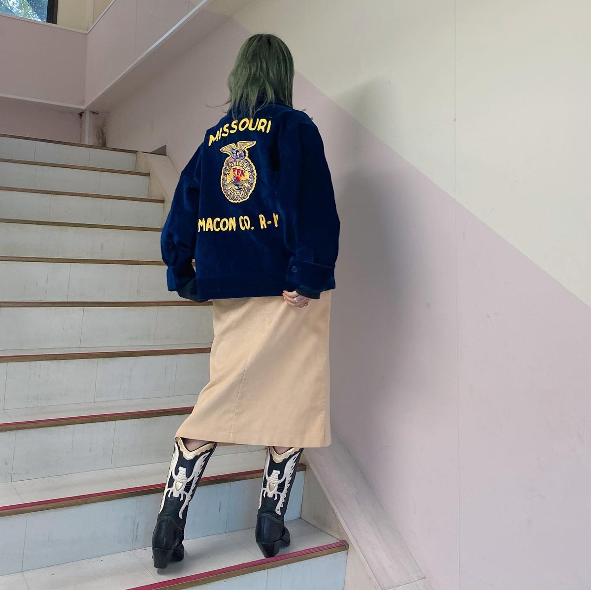 FFA コーデュロイジャケット Missouri Clopton Vintage FFA Missouri Navy Blue Purple Corduroy Jacket