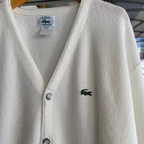 USA製LACOSTEアクリルニットカーディガン L