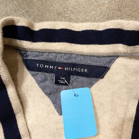 TOMMY HILFIGERエルボーパッチコットンカーディガン