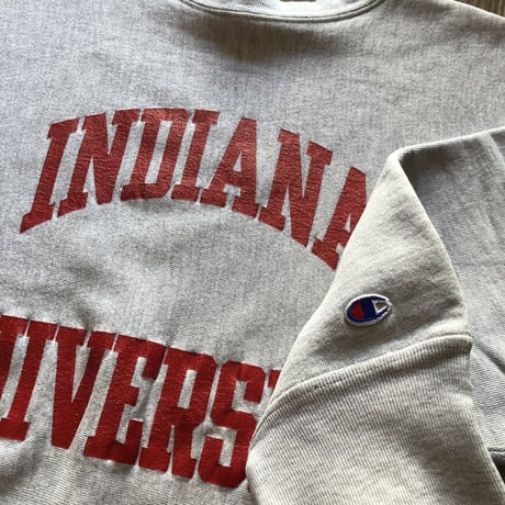 80'sUSA製INDIANA UNIVERSITYチャンピオンリバースウィーブ L