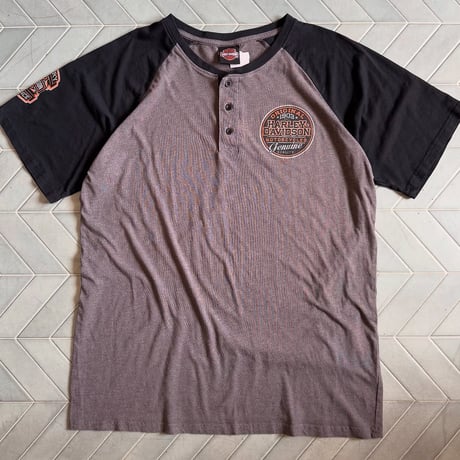 Harley-Davidson ラグランヘンリーTシャツ