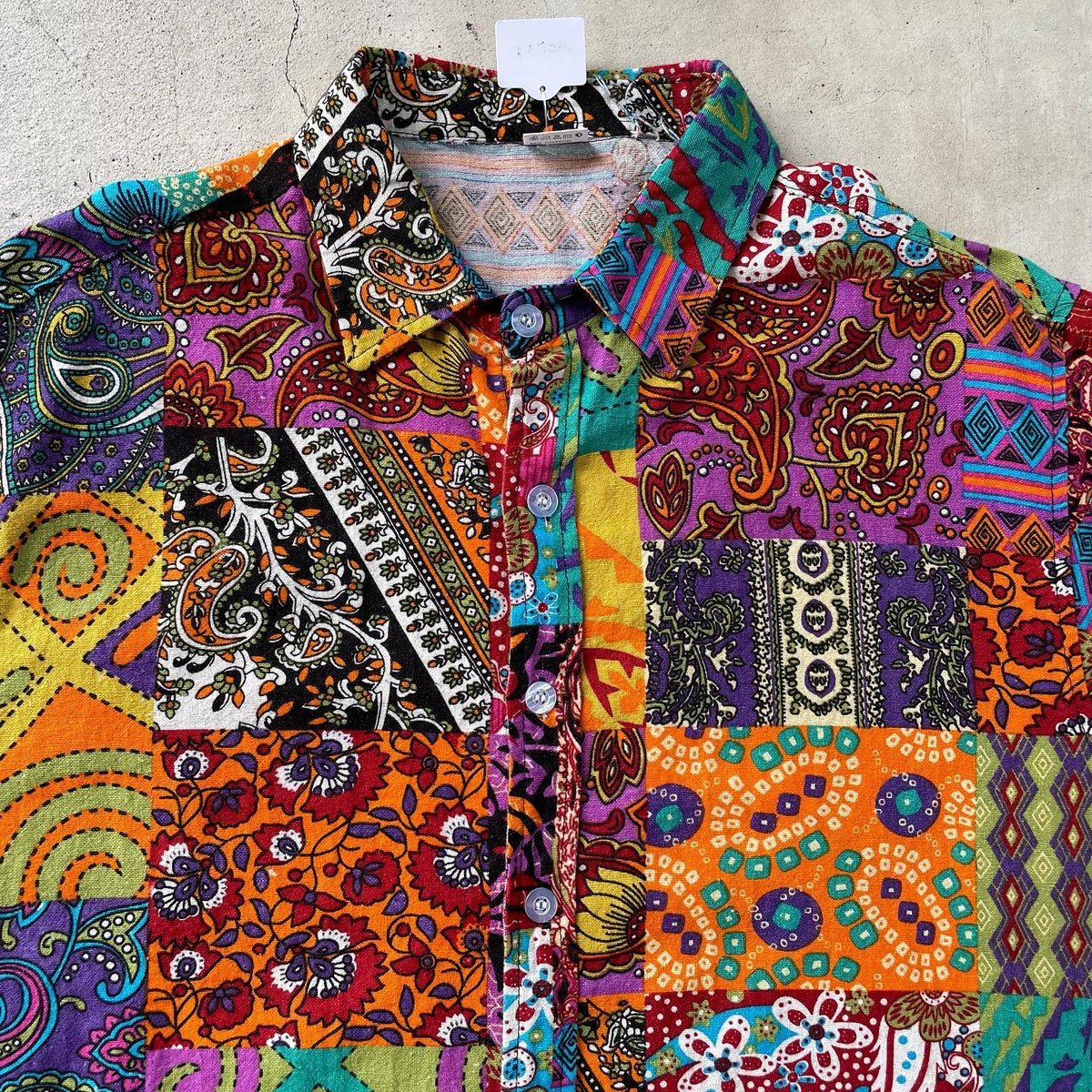 SCRAP PATCHWORK総柄 半袖Tシャツ　パッチワーク　総柄 パッチワーク風総柄シャツ | CUSTOM FEVER