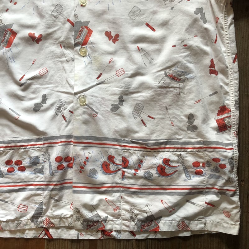 スペシャル 超美品 50s BBQシャツ バーベキューシャツ 50s バーベキュー柄シャツ / BBQ柄 : 福生古着屋 SPACE OF TIME