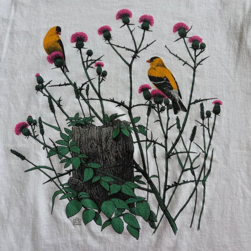 USA製 鳥×お花プリントTシャツ | CUSTOM FEVER