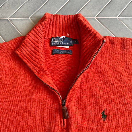 POLO ハーフジップニット