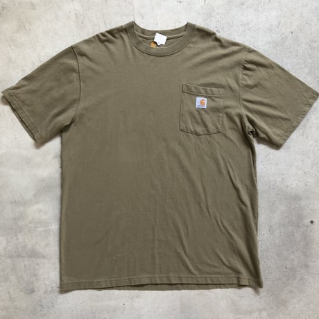 Carhartt ワンポイントポケT  カーキL