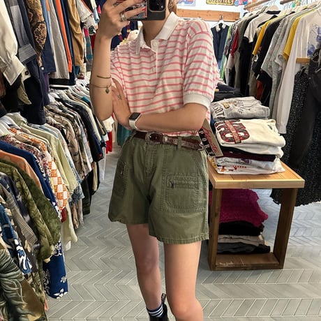 New old stock!ピンクボーダーポロシャツ