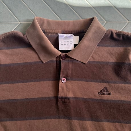 adidas ボーダーポロシャツ