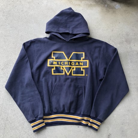 90's USA製 MICHIGAN リブラインフーディ