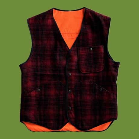 USA製　Wool rich チェック柄ウールベスト