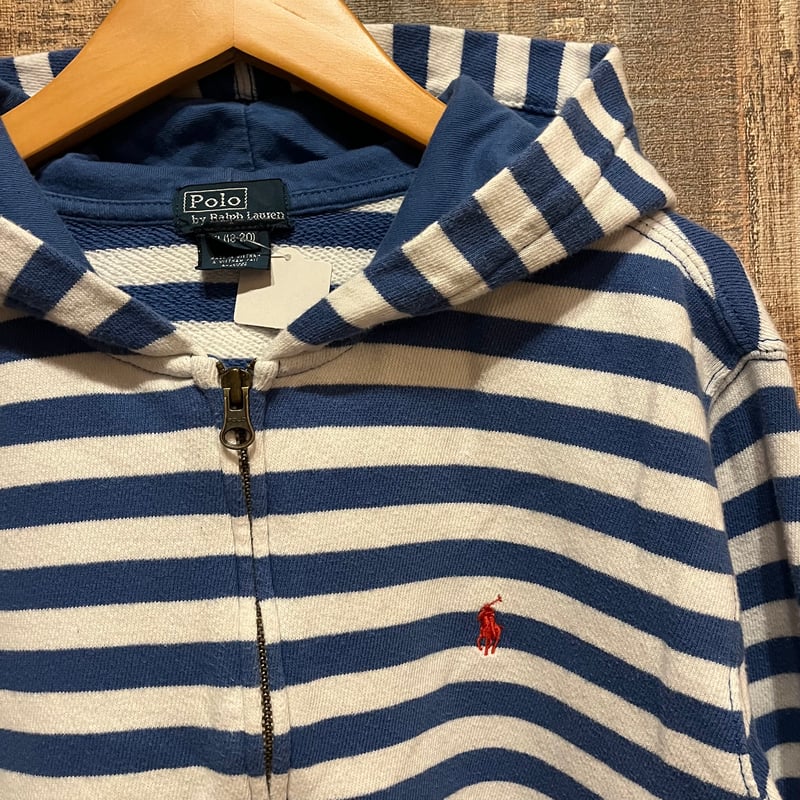 Polo by Ralph Lauren ジップパーカー ボーダー swag ポロ ラルフローレン 太ボーダー スウェット ジップパーカー 青×黒