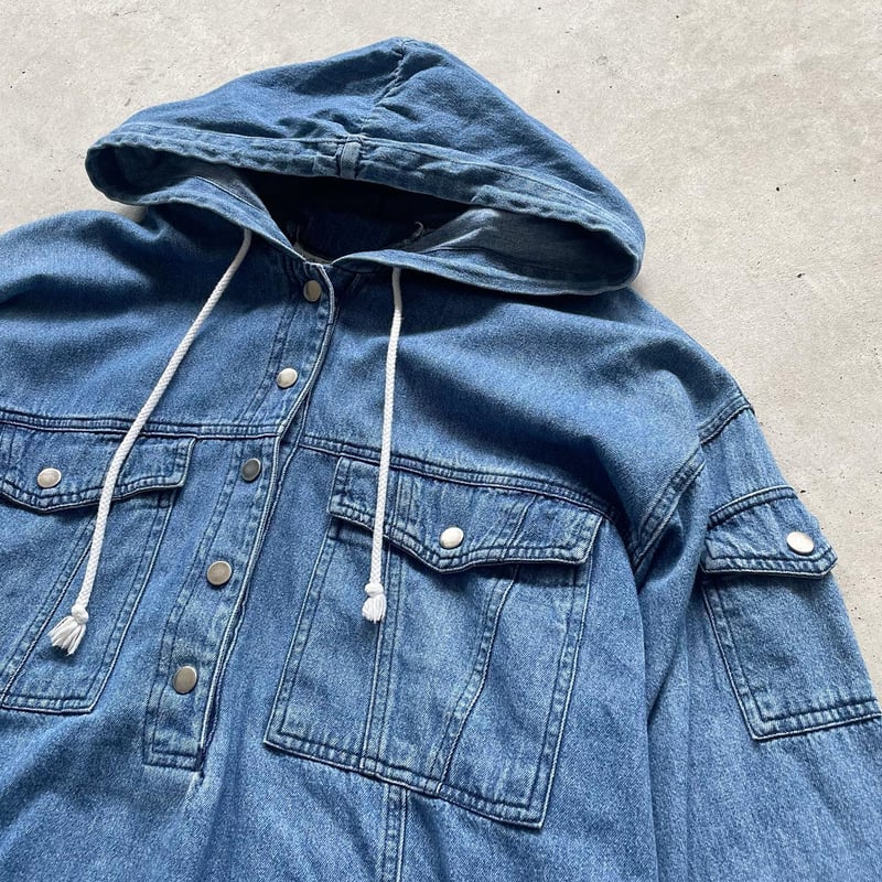 デニムフードプルオーバー | CUSTOM FEVER