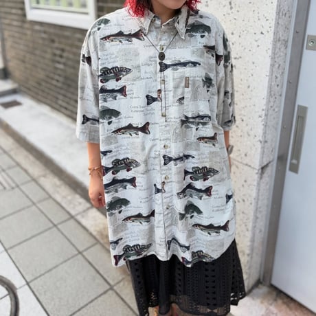 Columbia 魚柄シャツ