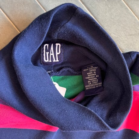 90s GAP ボーダーハイネックロンT