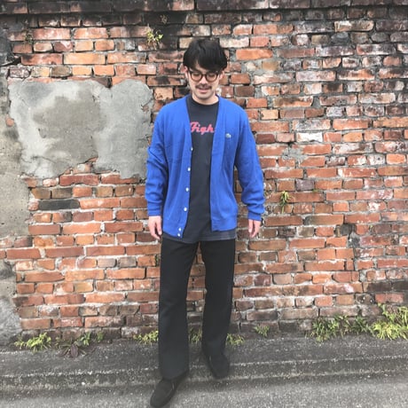 USA製LACOSTEアクリルニットカーディガン  L