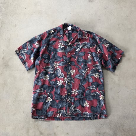CHAPS総柄半袖シャツ  L