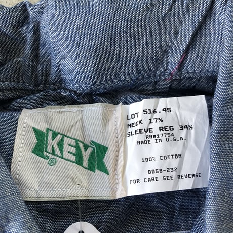 KEY USA製コットンシャンブレーシャツ