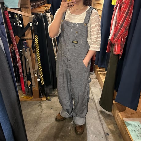 Sears TOUGHSKINS ヒッコリーストライプデニム リメイク オーバーオール