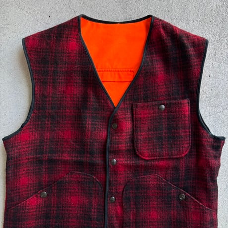 USA製　Wool rich チェック柄ウールベスト