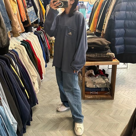 90s adidas 胸ポケット付きロンT