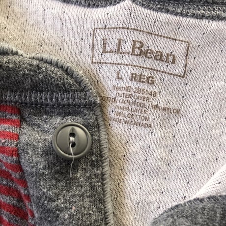 カナダ製L.L.Bean 2レイヤーヘンリーネックボーダー ロンT