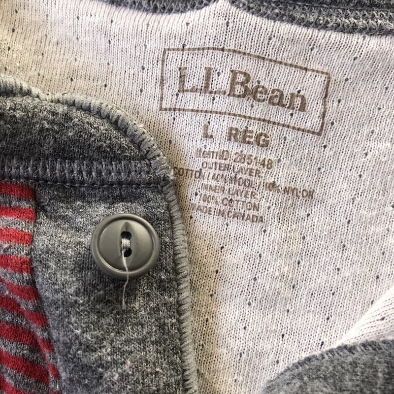 カナダ製L.L.Bean 2レイヤーヘンリーネックボーダー ロンT | CUSTOM FEVER