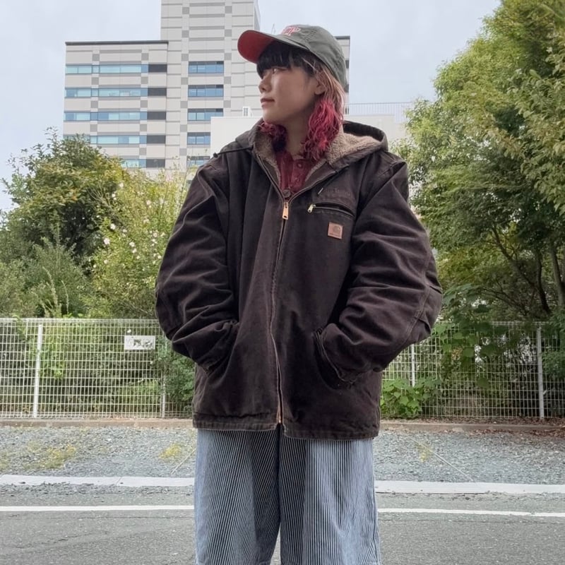 【裏ボア雰囲気抜群】carharttアクティブジャケットジップパーカー山田レン. Carhartt 裏地ボア アクティブジャケット | CUSTOM FEVER