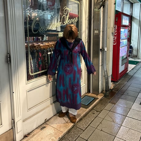 フレアスリーブ花柄ワンピース